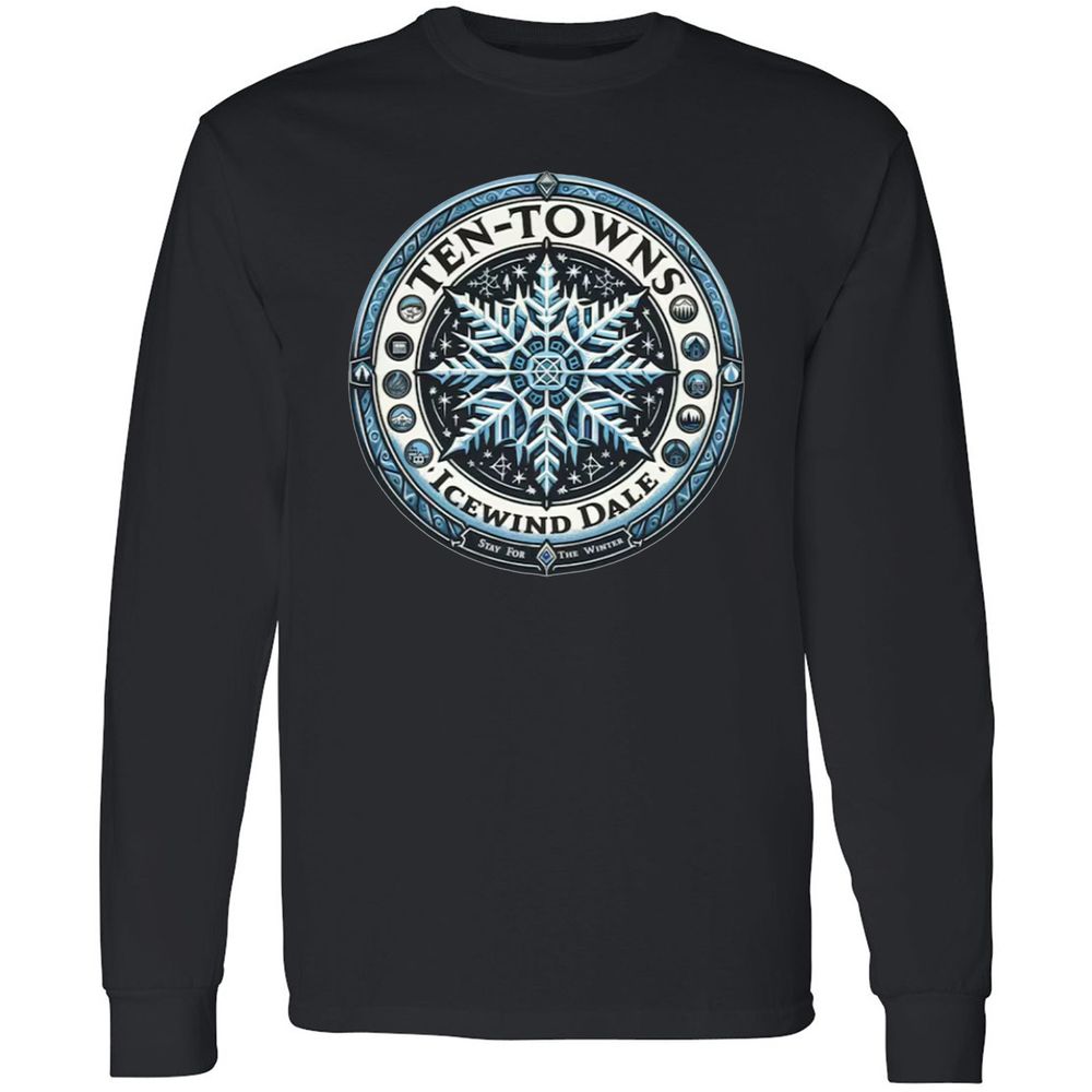 Ten-Towns Icewind Dale Long Sleeve T-Shirt - Black - 1