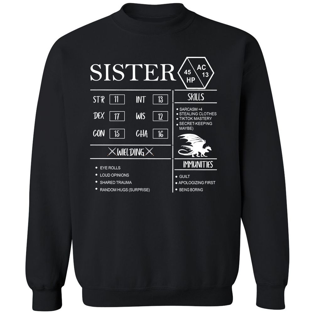 Sister Stats Classic Unisex Sweatshirt - Black - 1
