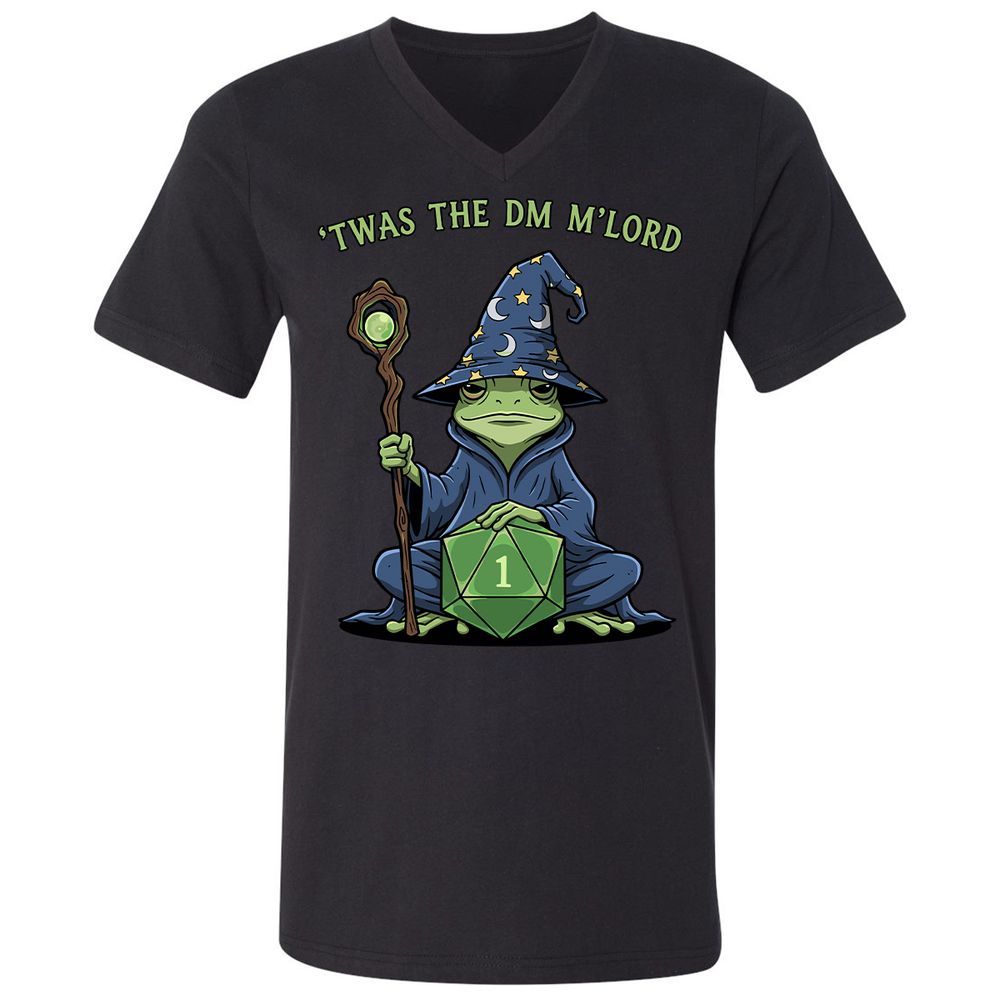 Twas the DM M’lord Unisex V-Neck T-Shirt - Black - 1