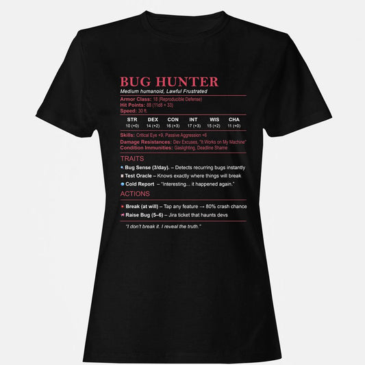 Tester Stats (Bug Hunter) Women's T-Shirt - Black - 1