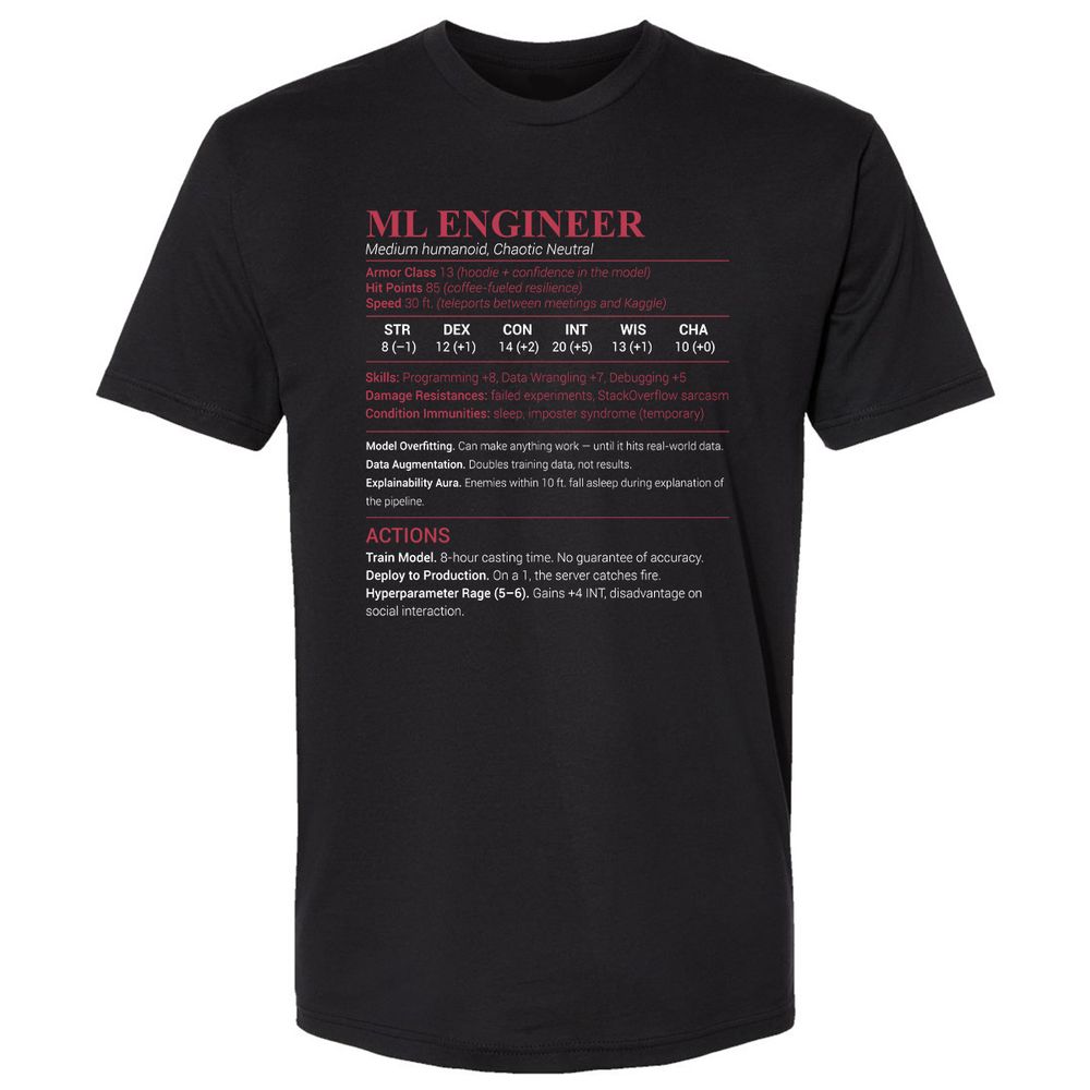 ML Engineer Premium Unisex T-Shirt - Black - 1