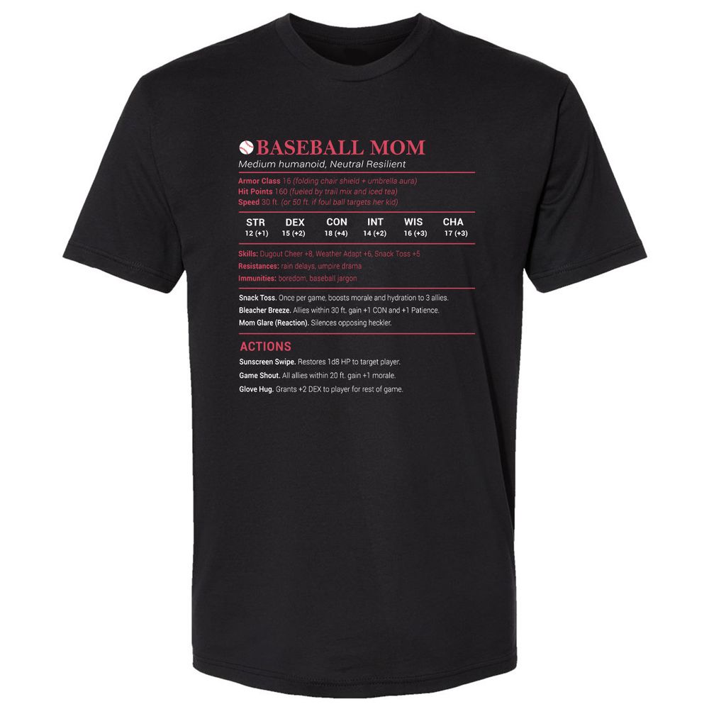 Baseball Mom Premium Unisex T-Shirt - Black - 1