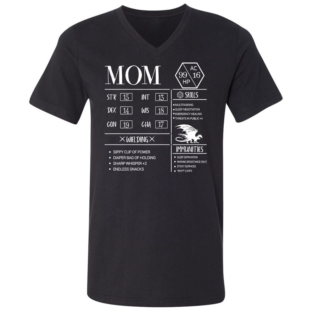 Mom New Unisex V-Neck T-Shirt - Black - 1