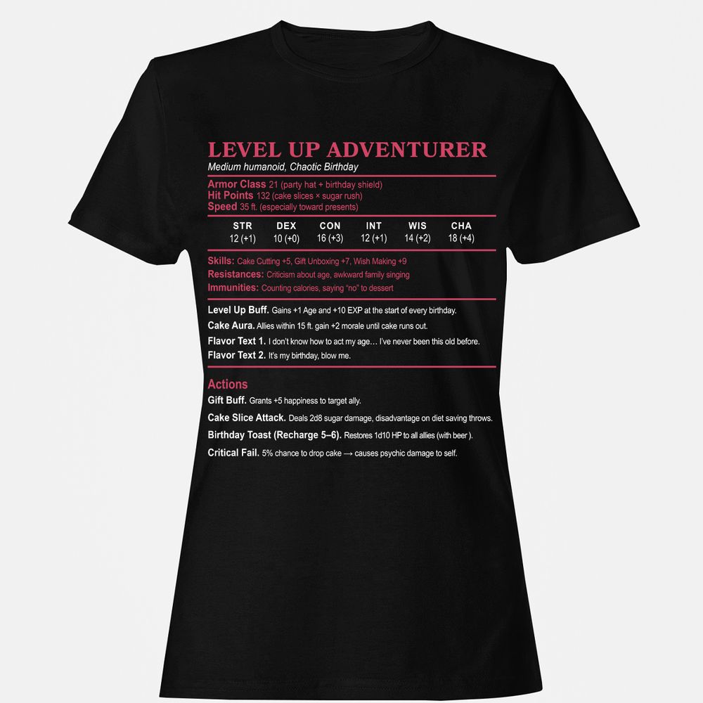 Level Up Adventurer Women's T-Shirt - Black - 1