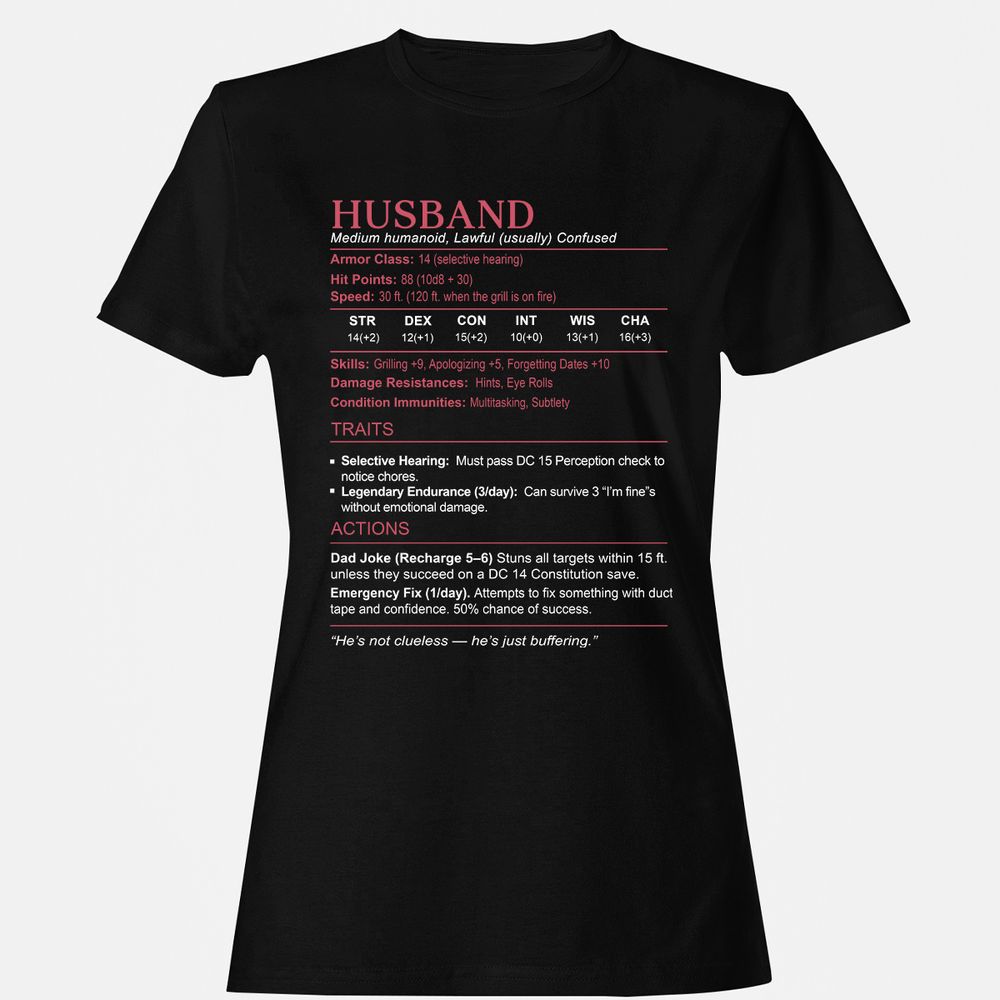Husband Stats Women's T-Shirt - Black - 1