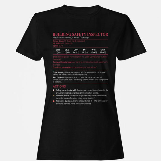 Building Safety Inspector Women's T-Shirt - Black - 1