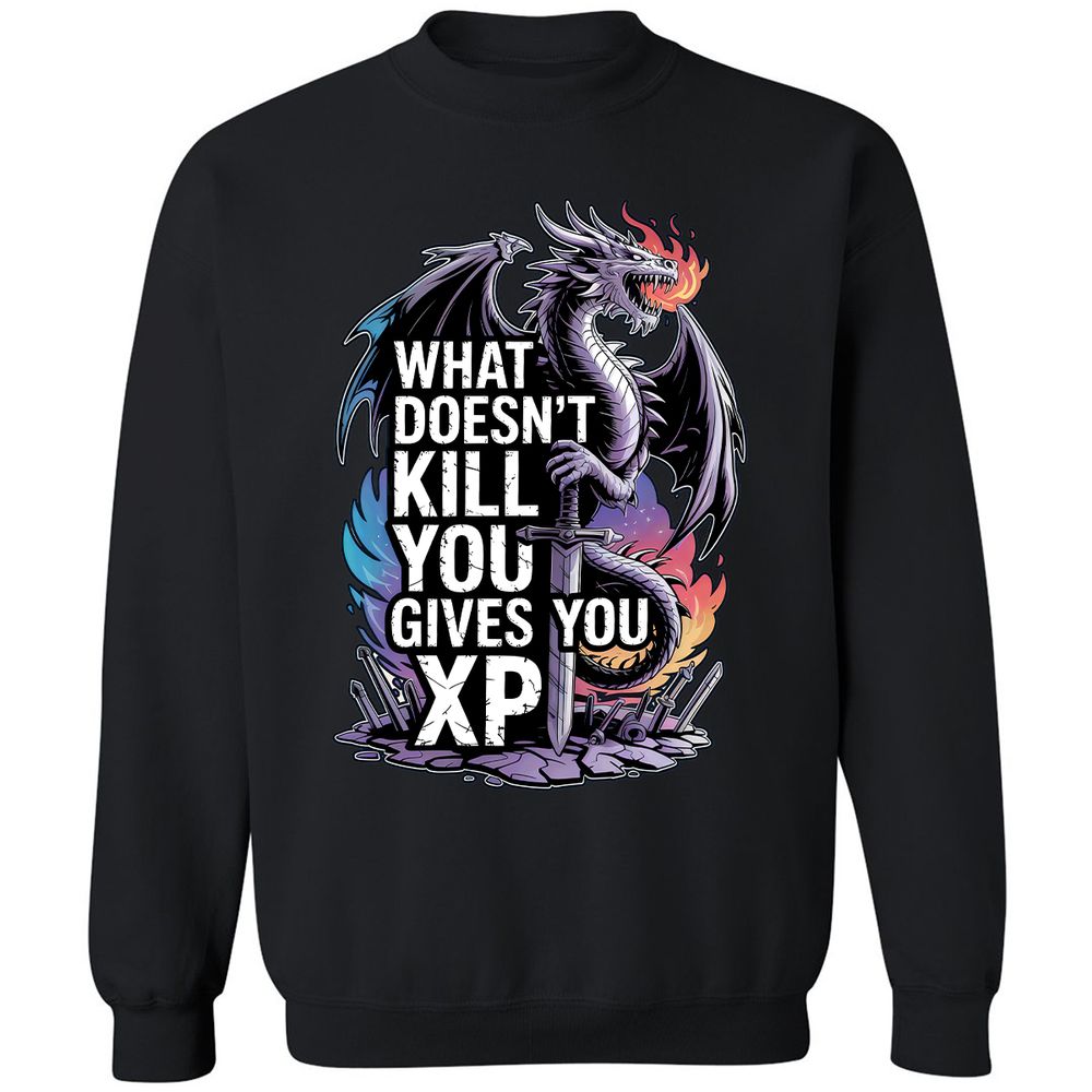 What Doesn't Kill You Dragon Classic Unisex Sweatshirt - Black - 1