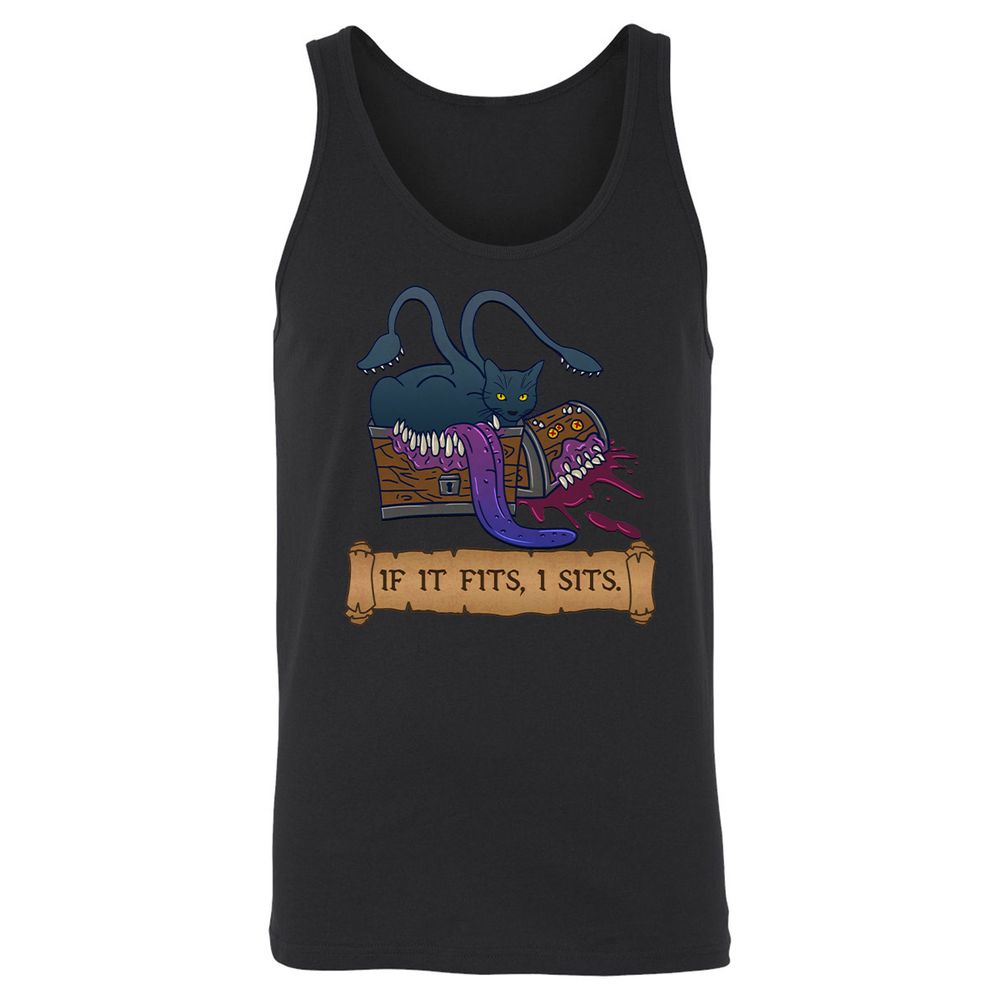 If It Fits I Sits Unisex Jersey Tank - Black - 1