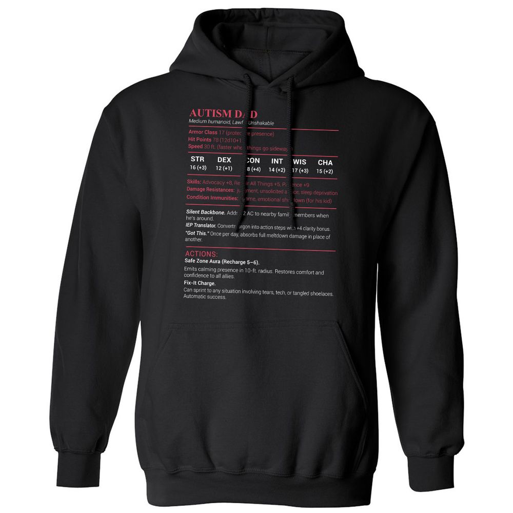 Autism Dad Classic Unisex Hoodie - Black - 1