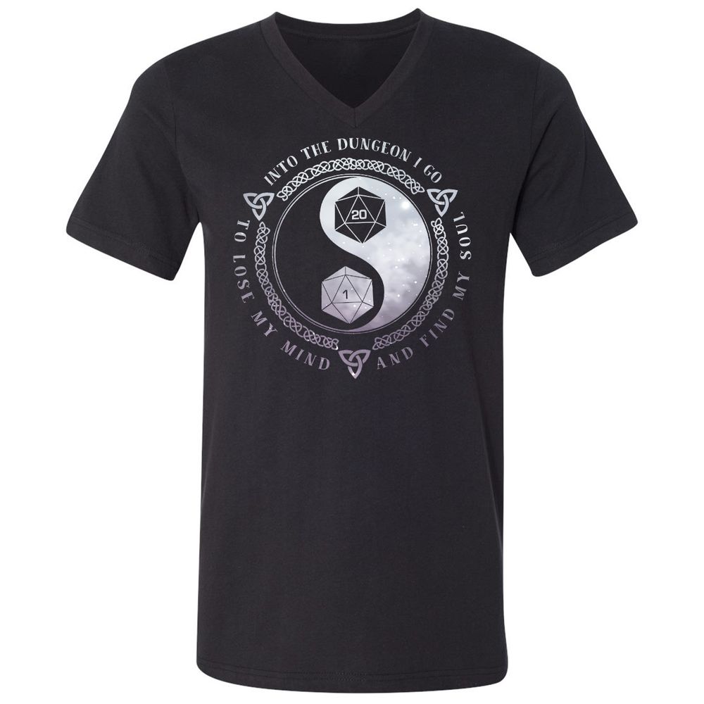 Into The Dungeon I Go Unisex V-Neck T-Shirt - Black - 1