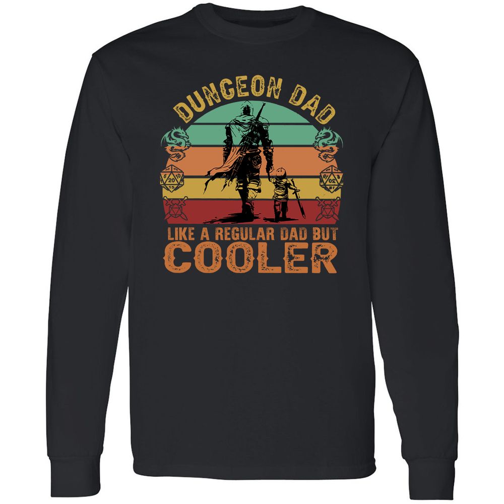 Dungeon Dad Like A Regular Dad Long Sleeve T-Shirt - Black - 1