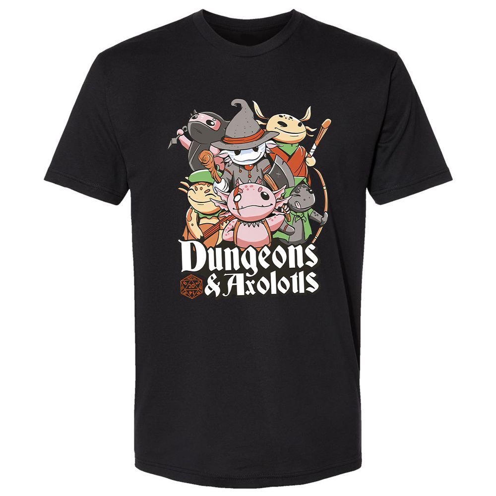 Dungeons And Axolotls Premium Unisex T-Shirt - Black - 1