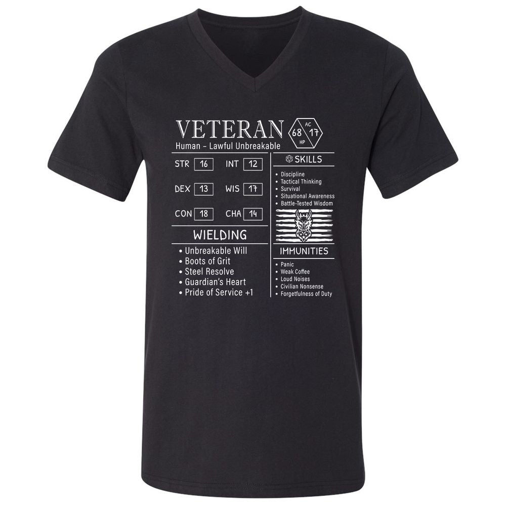 2710 veteran stats new Unisex V-Neck T-Shirt - Black - 1