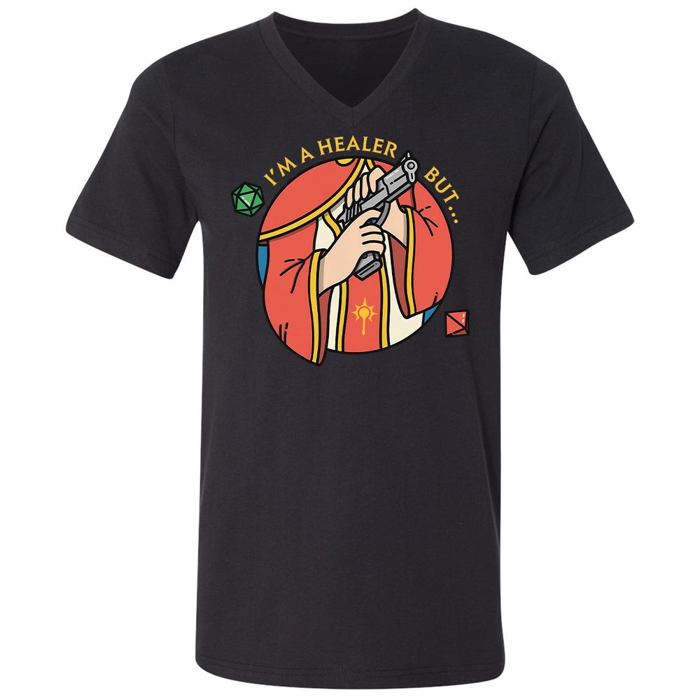 I'm A Healer But Unisex V-Neck T-Shirt - Black - 1