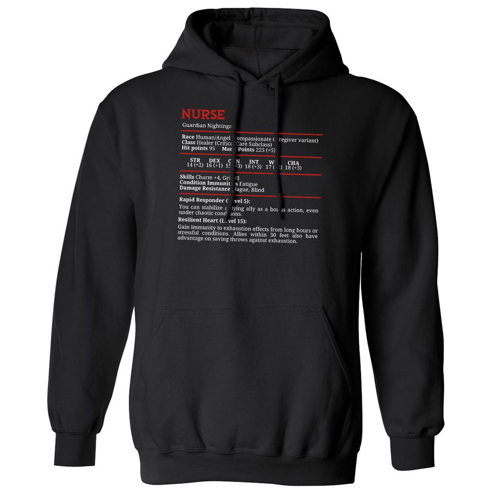 Nurse Stats Classic Unisex Hoodie - Black - 1