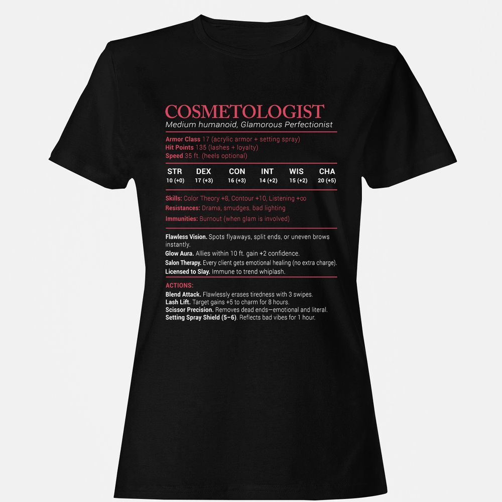 Cosmetologist Stats Women's T-Shirt - Black - 1