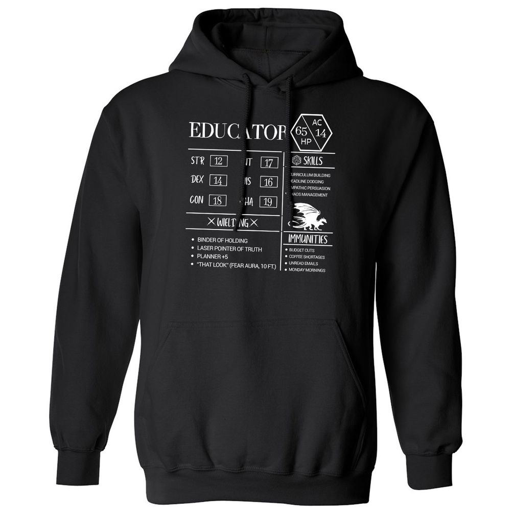 Educator New Classic Unisex Hoodie - Black - 1
