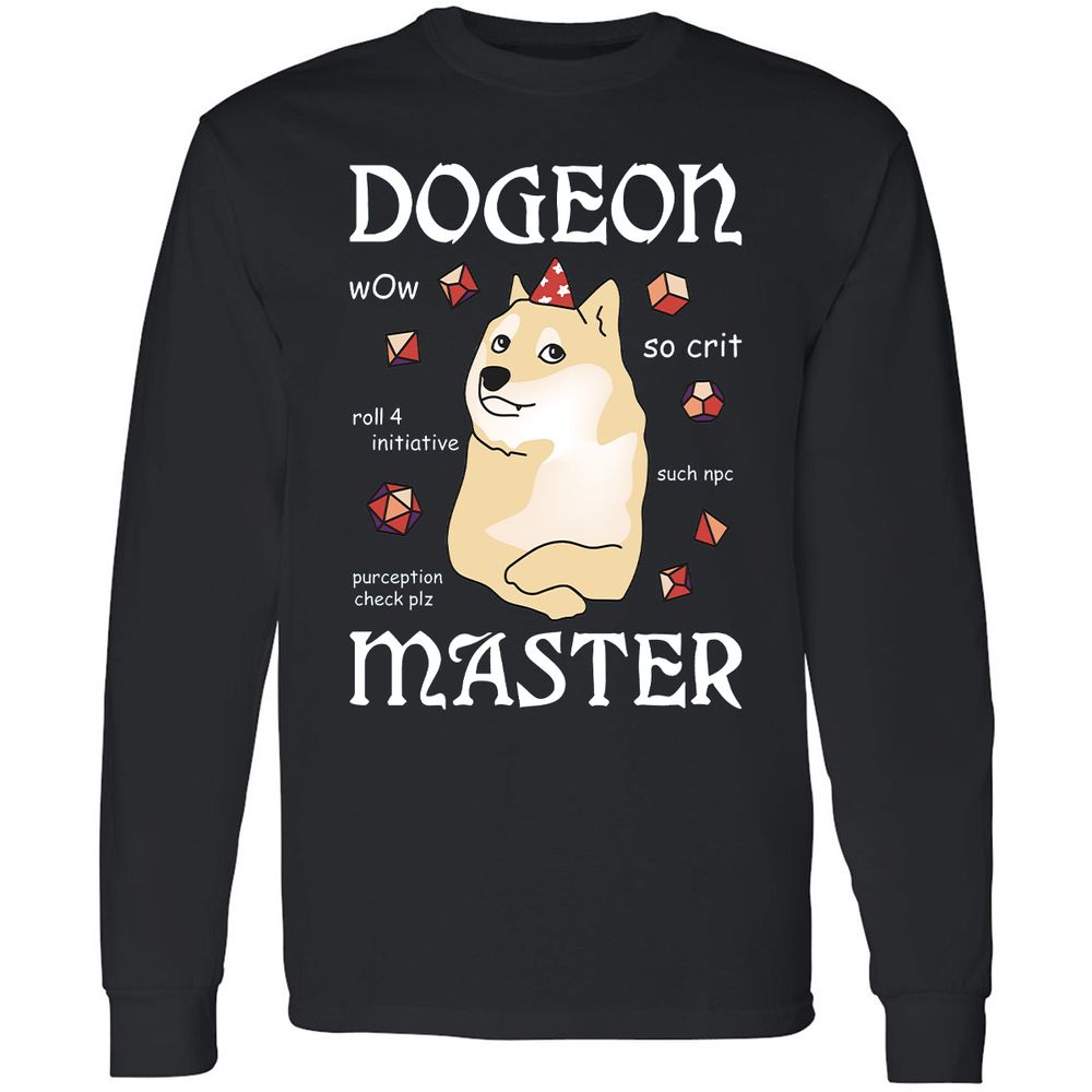 Dogeon Master Long Sleeve T-Shirt - Black - 1