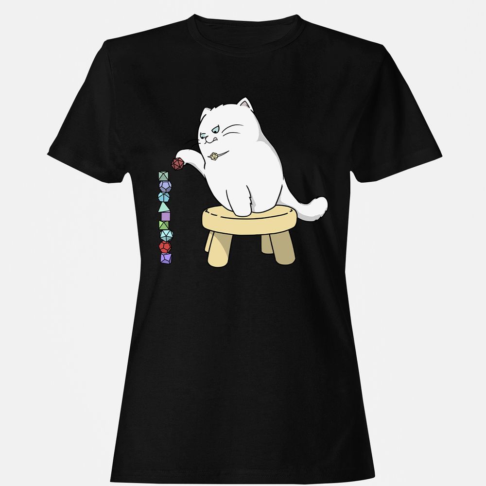 Cat Stacking Dice Women's T-Shirt - Black - 1