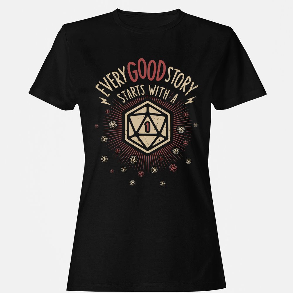 Good Story Starts With A 1 Women's T-Shirt - Black - 1