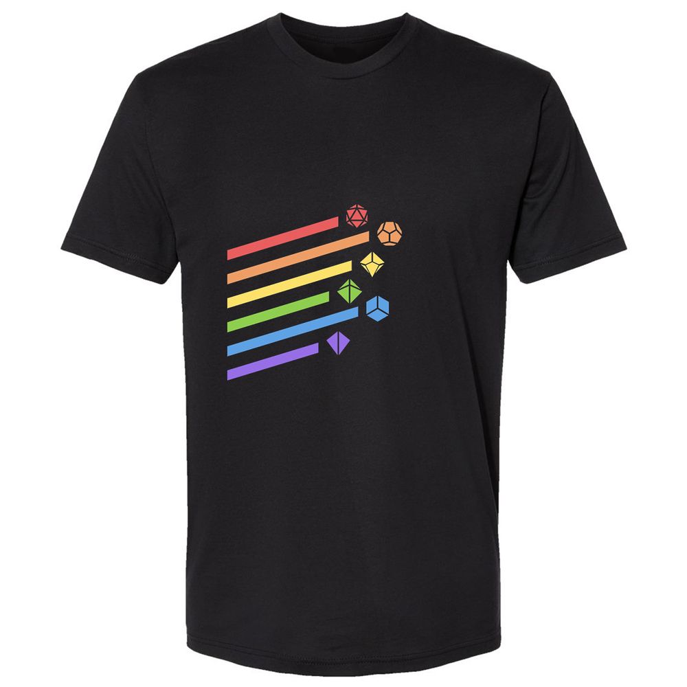 Rainbow Dice Set Premium Unisex T-Shirt - Black - 1