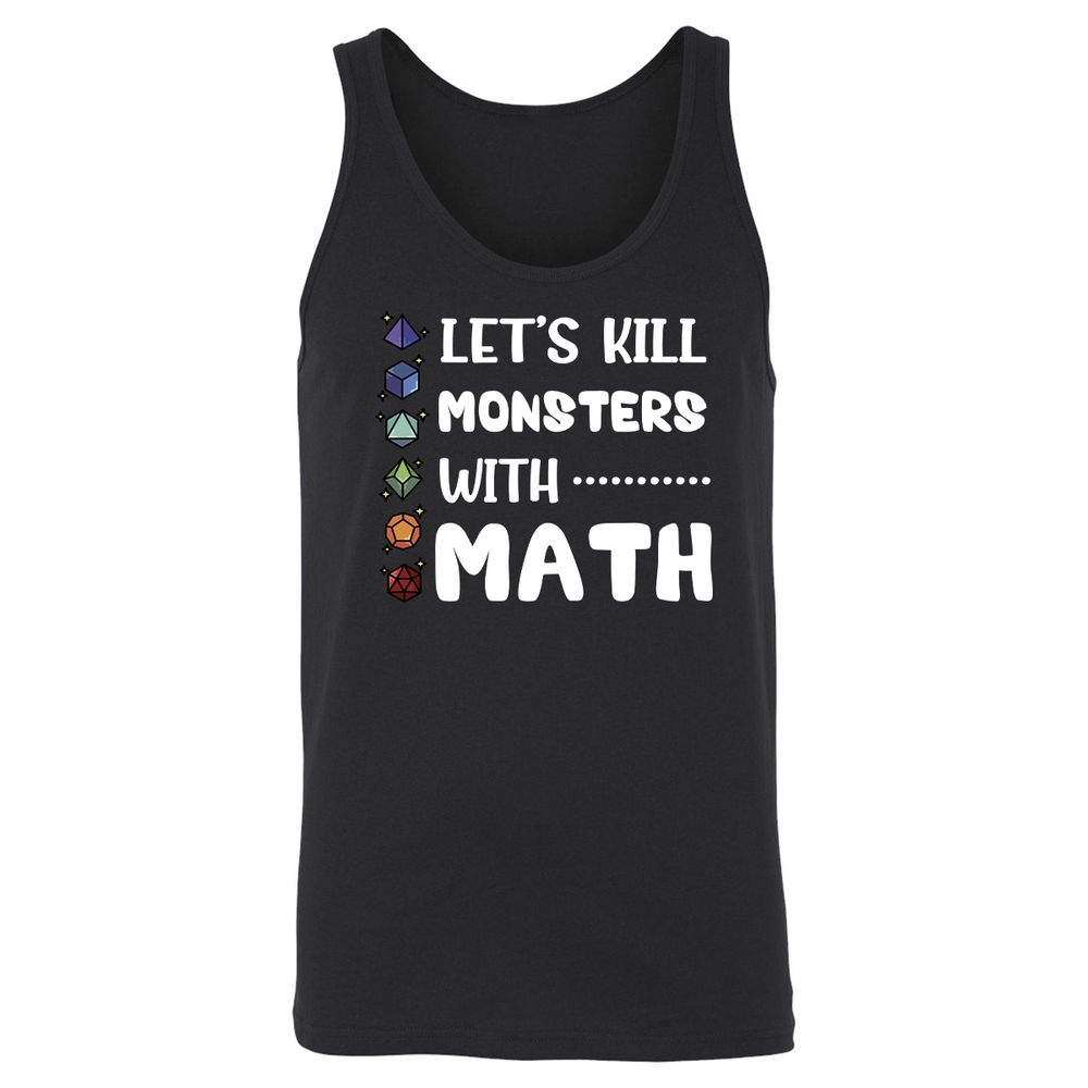Let's Kill Monsters With Math Unisex Jersey Tank - Black - 1