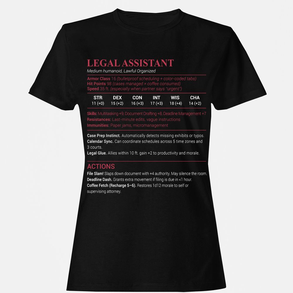 Legal Assistant Women's T-Shirt - Black - 1