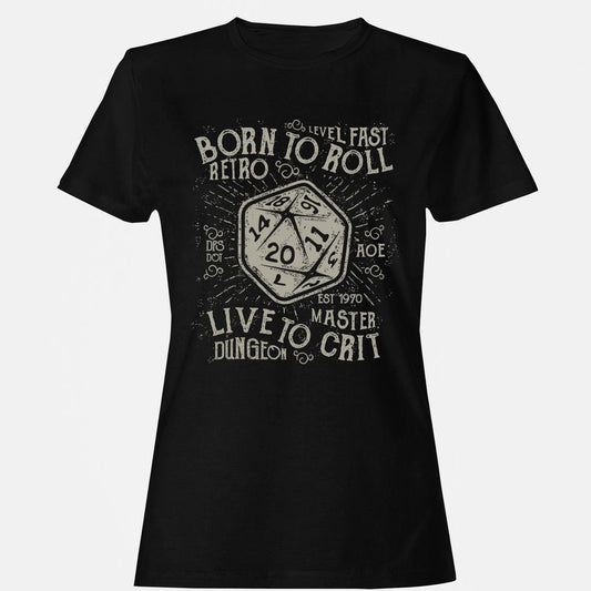 Born To Roll Live To Crit Women's T-Shirt - Black - 1