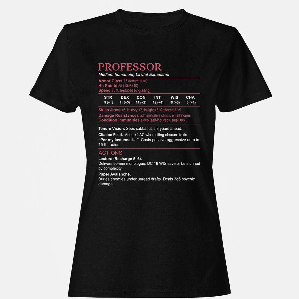 Professor Stats Women's T-Shirt - Black - 1