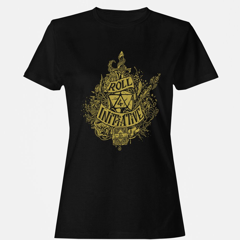 Roll Initiative Women's T-Shirt - Black - 1
