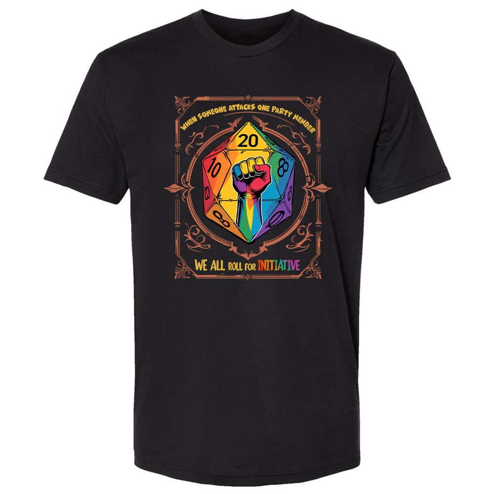 Roll For Initiative Premium Unisex T-Shirt - Black - 1