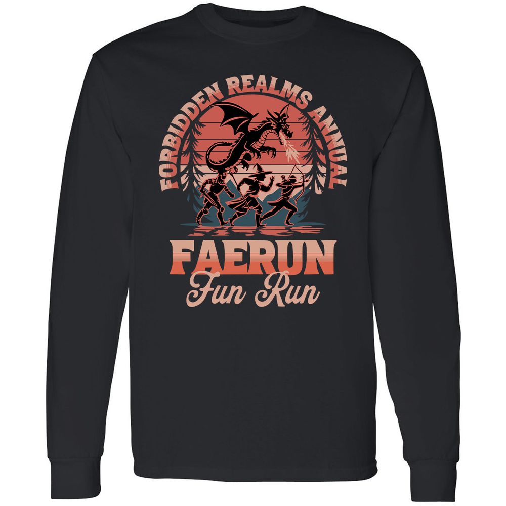 Faerun Fun Run Long Sleeve T-Shirt - Black - 1