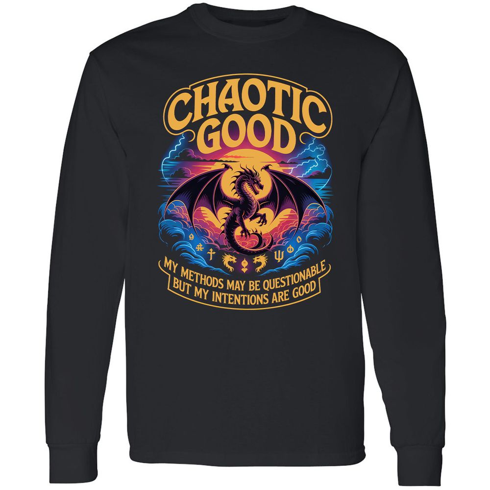 Chaotic Good Long Sleeve T-Shirt - Black - 1
