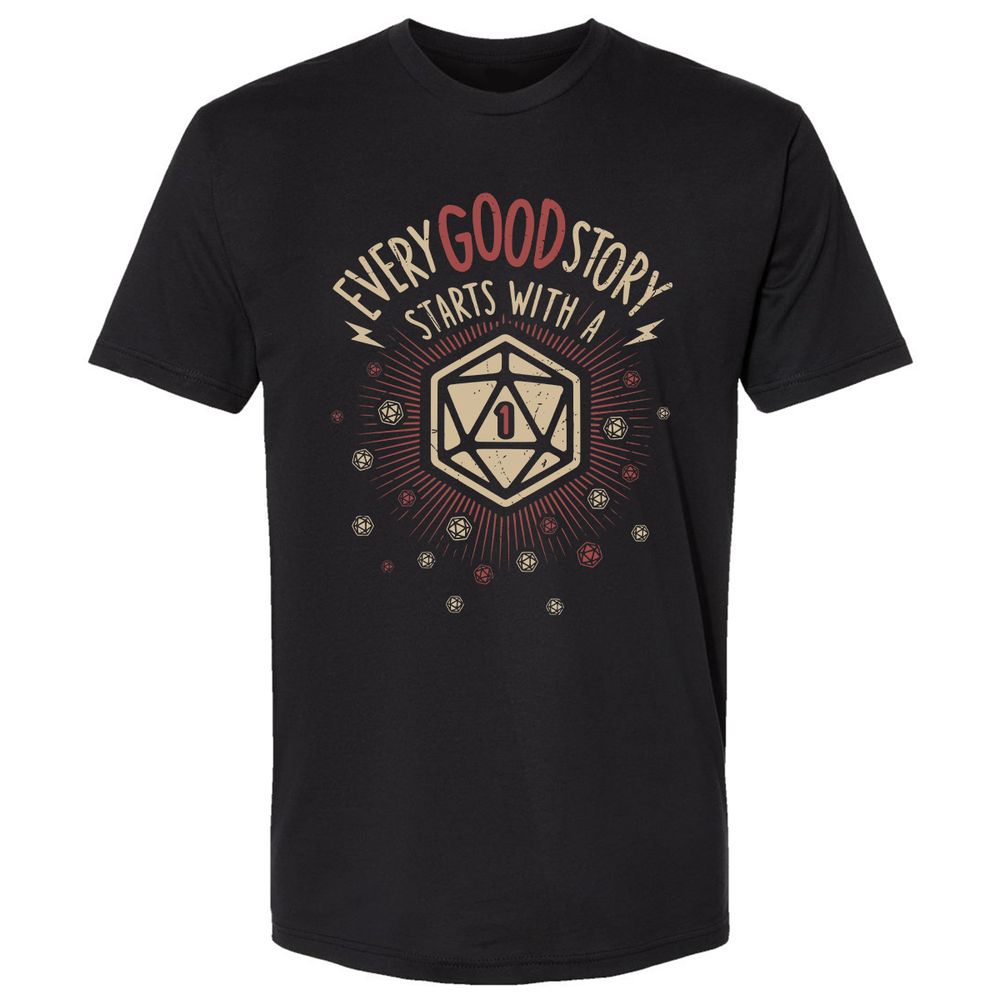 Good Story Starts With A 1 Premium Unisex T-Shirt - Black - 1