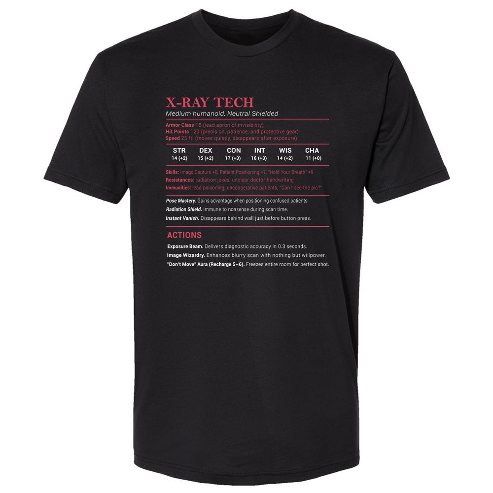 X-ray Tech Stats Premium Unisex T-Shirt - Black - 1