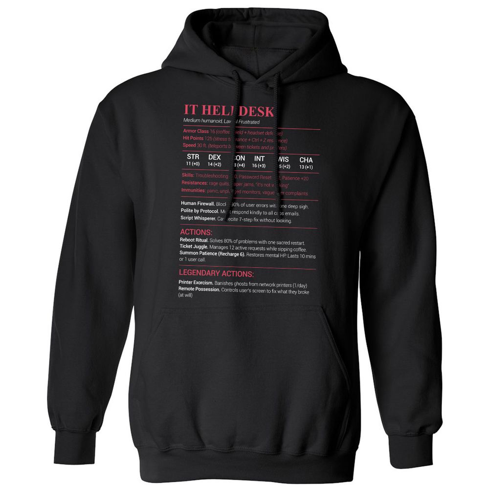 IT Helpdesk Classic Unisex Hoodie - Black - 1