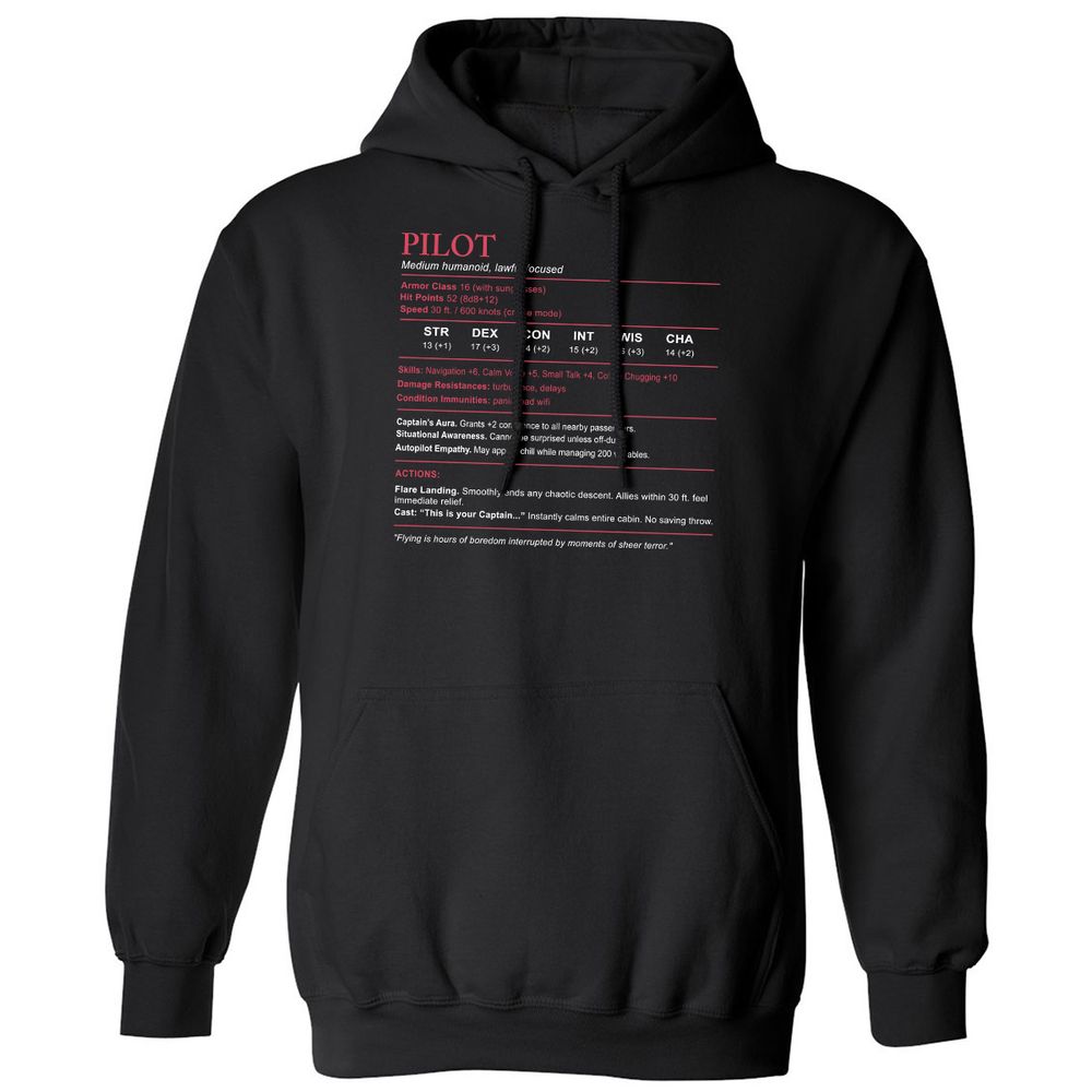 Pilot Stats Classic Unisex Hoodie - Black - 1
