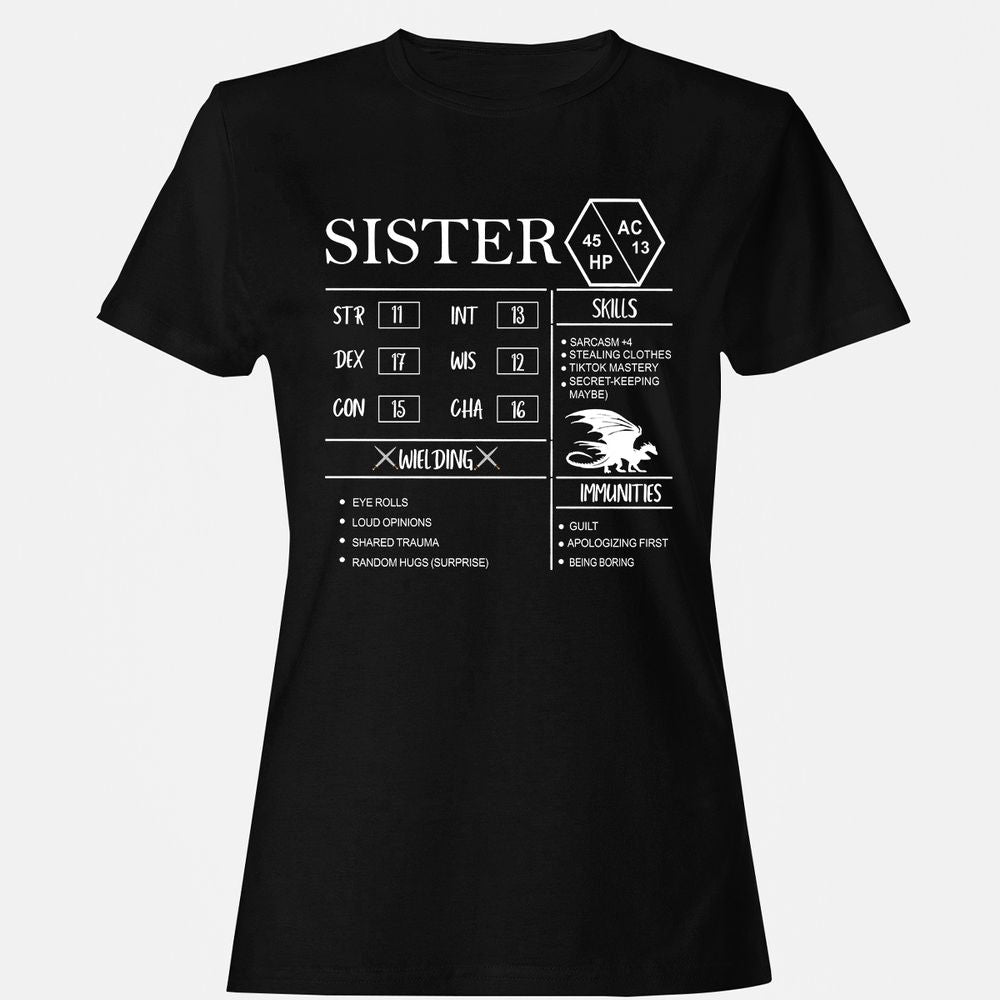 Sister Stats Women's T-Shirt - Black - 1