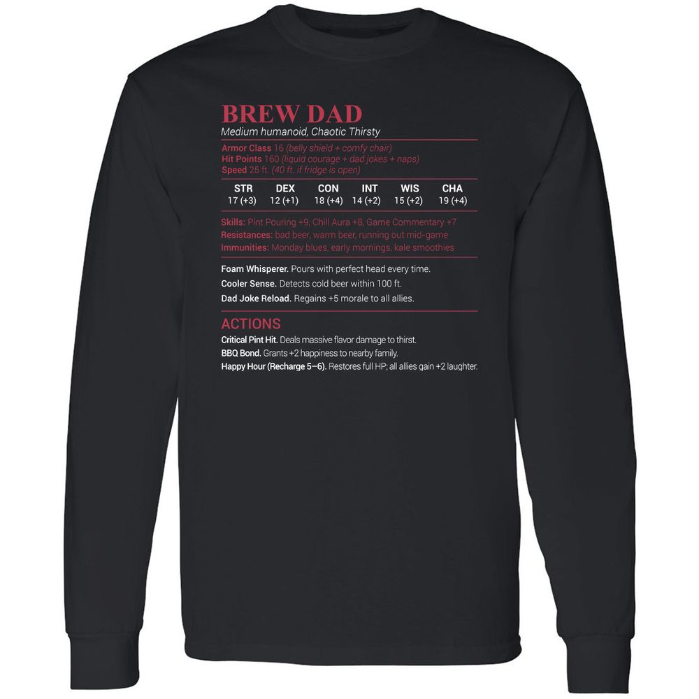 Brew Dad Long Sleeve T-Shirt - Black - 1