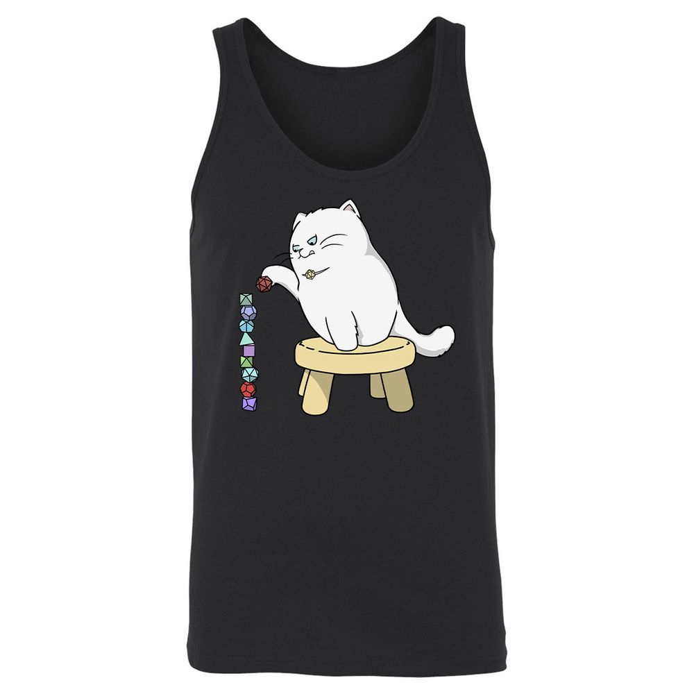 Cat Stacking Dice Unisex Jersey Tank - Black - 1