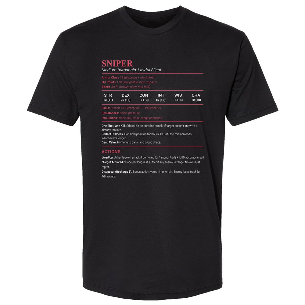 Sniper Stats Premium Unisex T-Shirt - Black - 1
