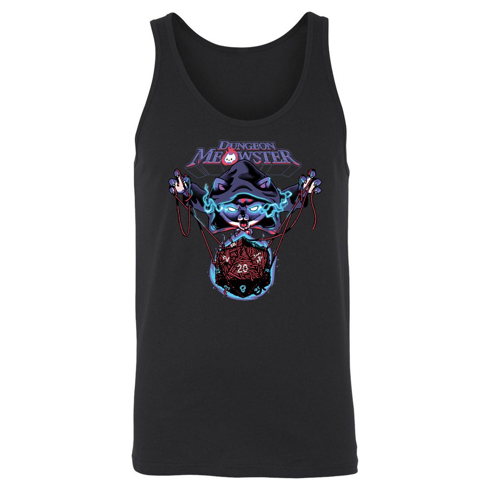 Dungeon Meowster Unisex Jersey Tank - Black - 1