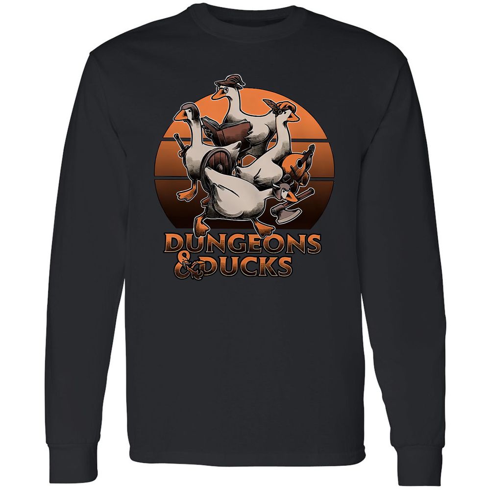 Dungeons And Ducks Long Sleeve T-Shirt - Black - 1