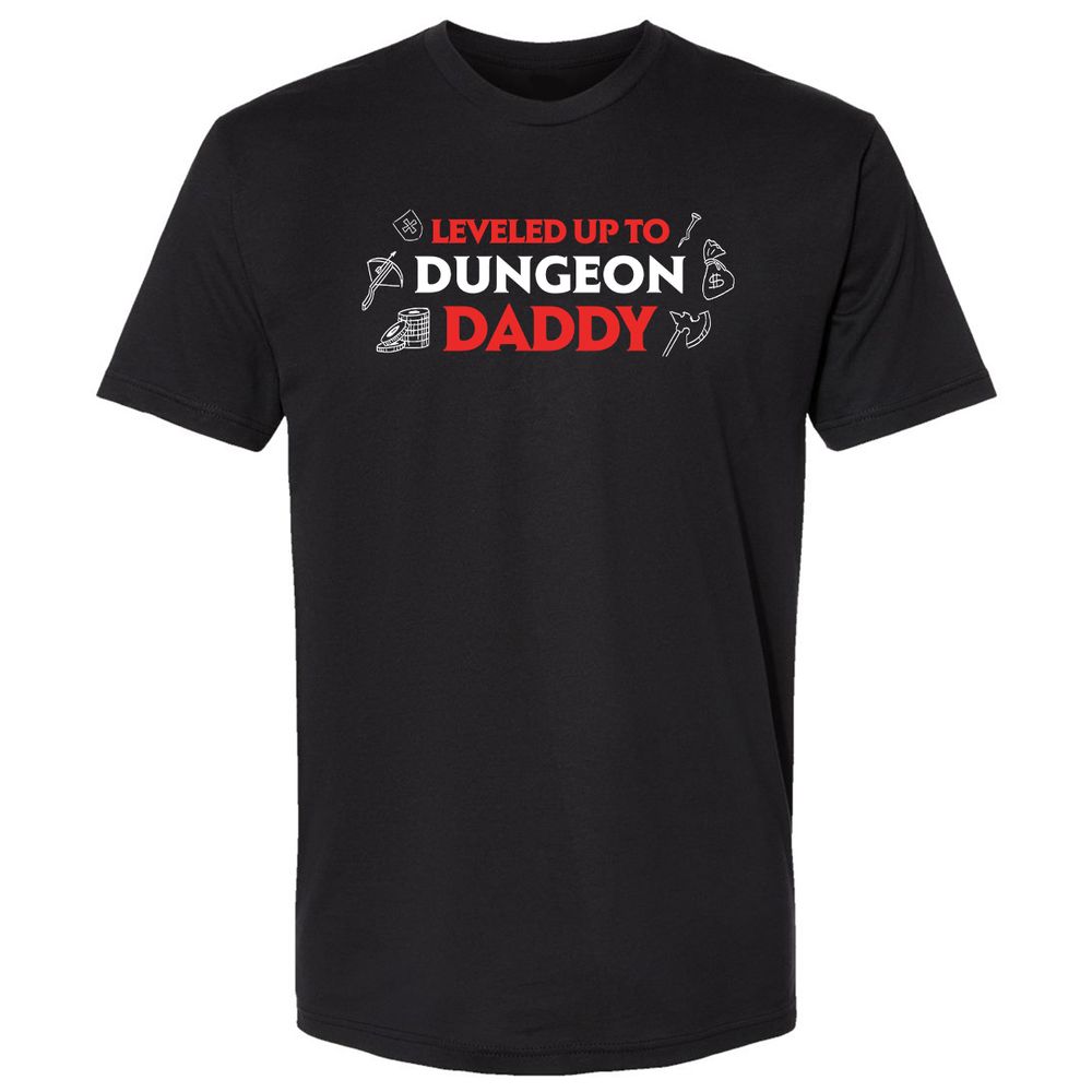 Leveled Up To Dungeon Daddy Premium Unisex T-Shirt - Black - 1