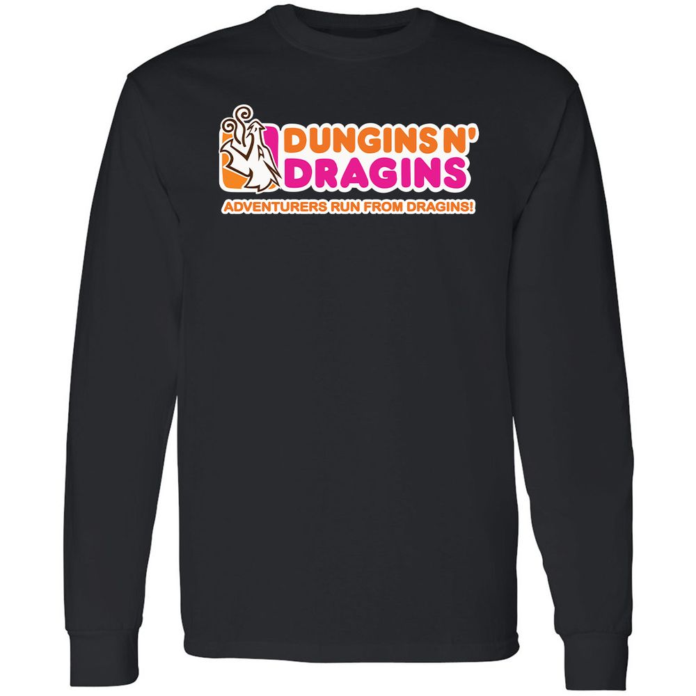 Dungins & Dragins Long Sleeve T-Shirt - Black - 1