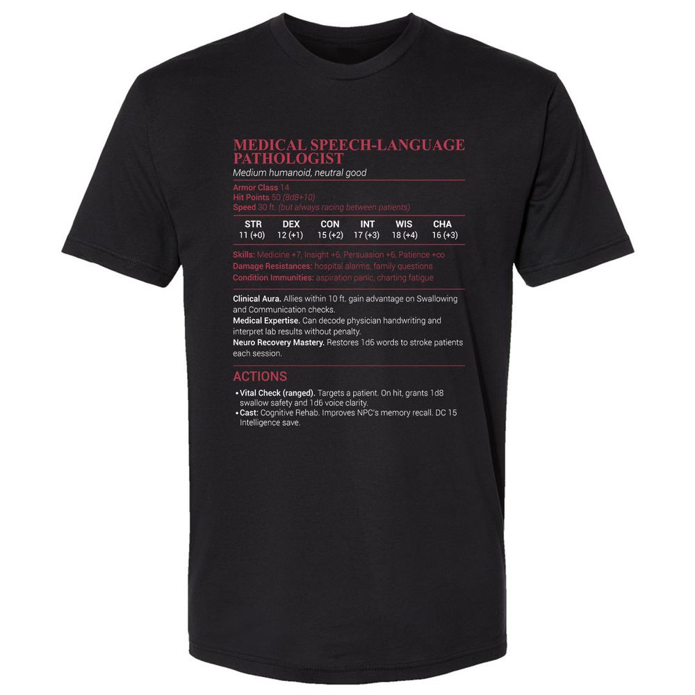 Medical SLP Premium Unisex T-Shirt - Black - 1