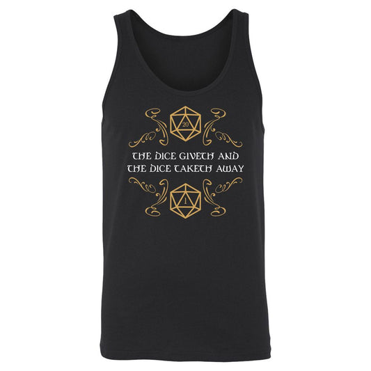 The Dice Giveth and Taketh Away Natural 20 and Critical Fail Unisex Jersey Tank - Black - 1