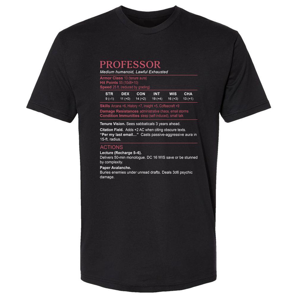 Professor Stats Premium Unisex T-Shirt - Black - 1