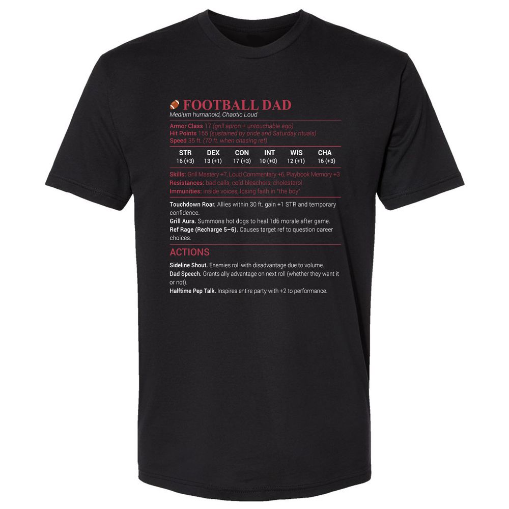 Football Dad Premium Unisex T-Shirt - Black - 1