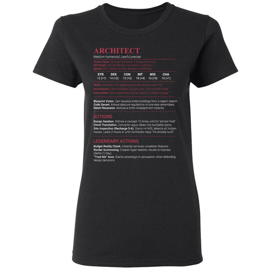 Architect Stats Women's T-Shirt - Black - 1